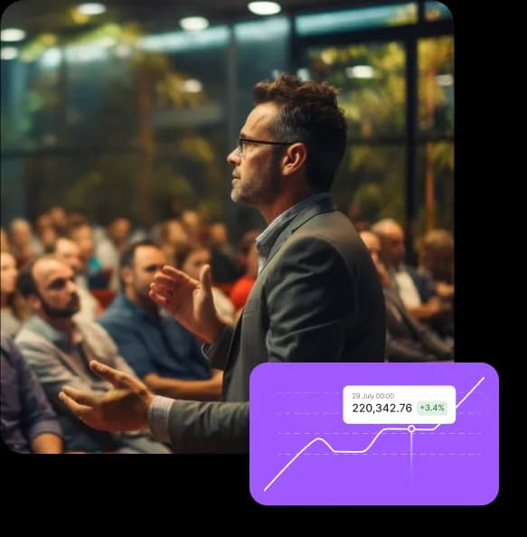 A man speaking at a conference